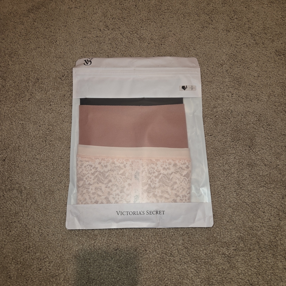Victoria's Secret Blush and Cream Lace Briefs